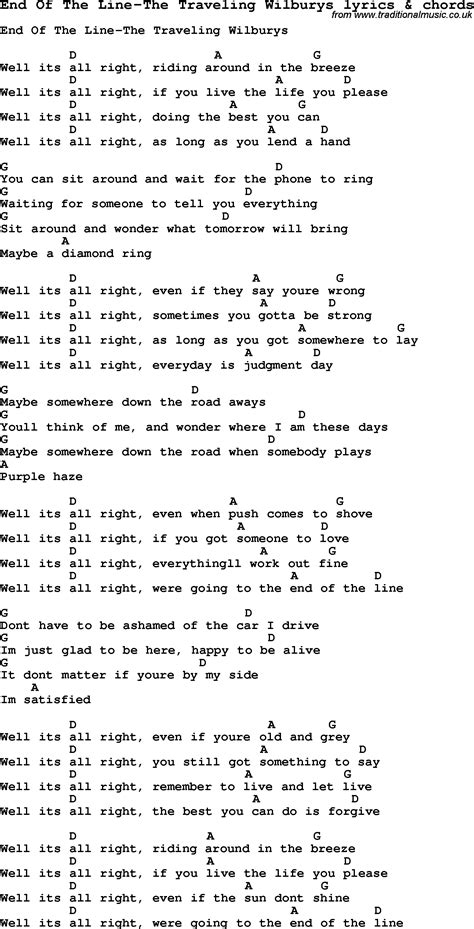 Traveling wilburys end of the line chords and lyrics co xq. . Traveling wilburys end of the line chords and lyrics